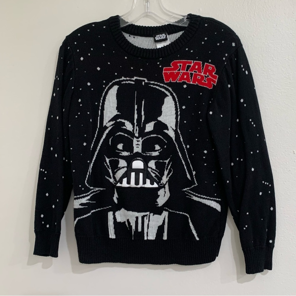Star Wars Darth Vader Christmas Sweater Boys Size Medium Voice box does not work